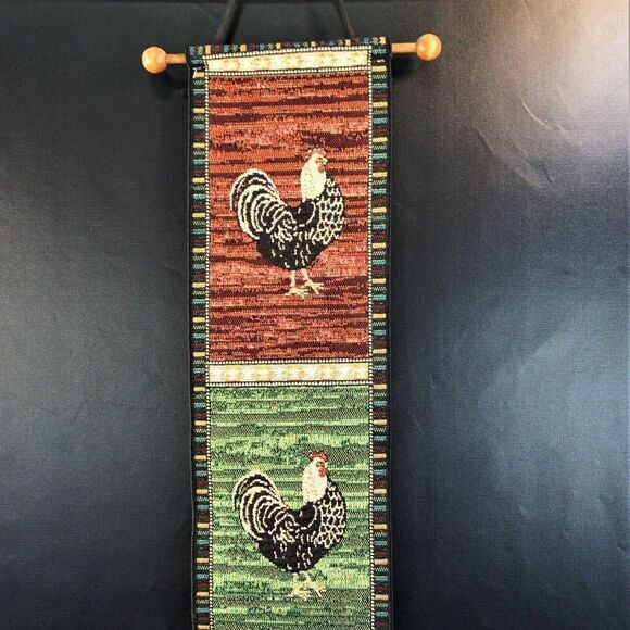 Rooster Bell Pull Kimble Hanging Wall Tapestry Farmhouse Chicken Barn Decor USA. - Picture 4 of 10